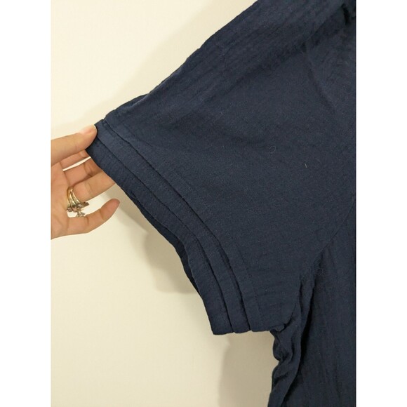 New Boden Eve Double Cloth Navy Cotton Pockets Layered Midi Dress Sz 20-22 - Picture 6 of 9